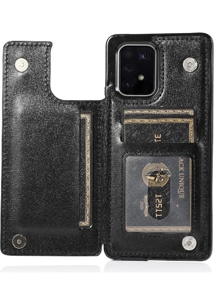 Samsung Galaxy S10 Lite Pu Deri Kart Yuvaları Kickstand Için Cüzdan Kılıf (Yurt Dışından)