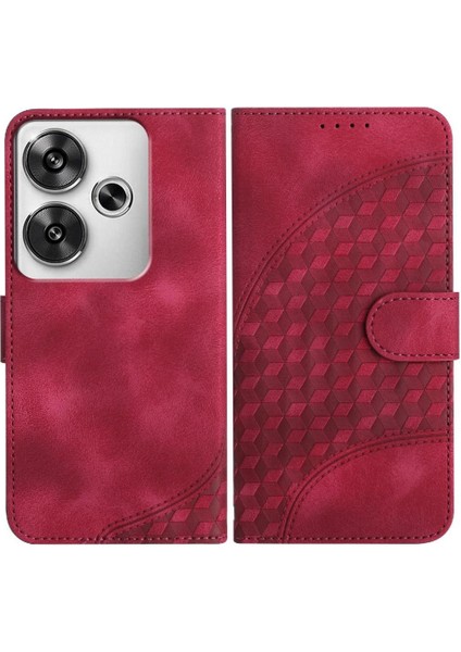 Xiaomi Poco F6 Için Flip Case Pu Deri Kapak Çevirin Geometrik Desen Kartı (Yurt Dışından)