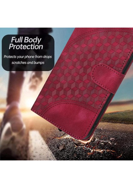 Xiaomi Poco F6 Için Flip Case Pu Deri Kapak Çevirin Geometrik Desen Kartı (Yurt Dışından)