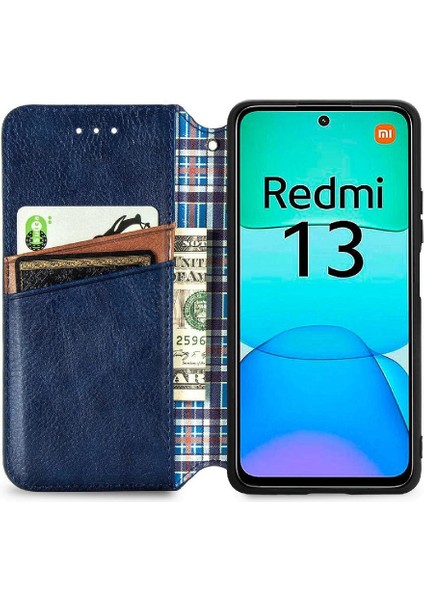 Xiaomi Redmi Için Flip Case 13 4g Kapak Çevirin Kılıf Zarif Cüzdan (Yurt Dışından)