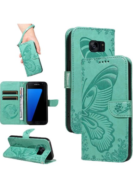 Samsung Galaxy S7 Kenar Yüksek Kaliteli Deri Kredi Kartı ile Flip Case (Yurt Dışından)