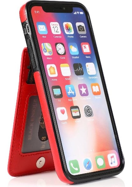 Kredi Premium Deri Çanta ile IPhone X/xs Kart Sahibi ile Uyumlu (Yurt Dışından)