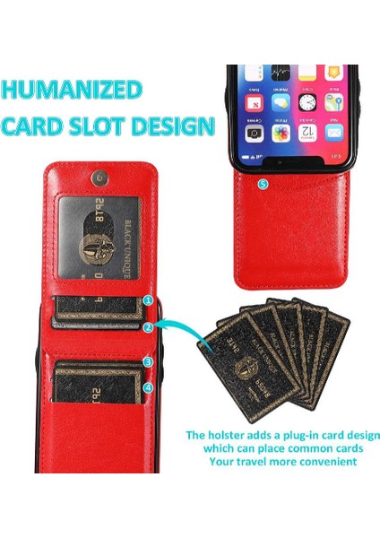 Kredi Premium Deri Çanta ile IPhone X/xs Kart Sahibi ile Uyumlu (Yurt Dışından)