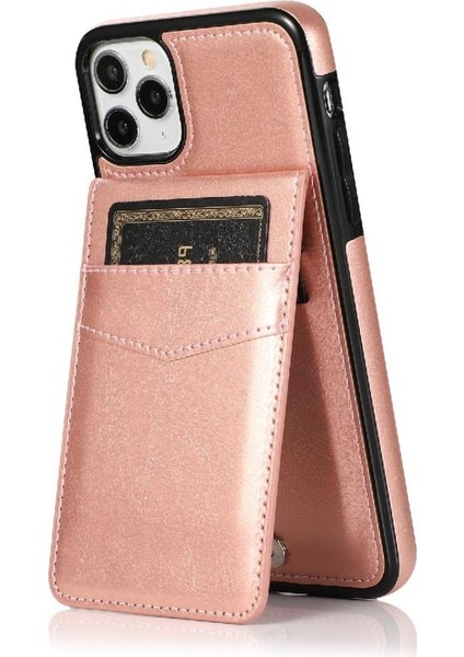 IPhone 11 Pro Max Kart Tutucu Kılıf Cüzdan Manyetik Toka ile Uyumlu (Yurt Dışından)