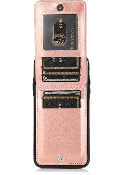 IPhone 11 Pro Max Kart Tutucu Kılıf Cüzdan Manyetik Toka ile Uyumlu (Yurt Dışından)