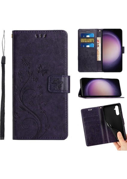 Samsung Galaxy S23 Fe Kickstand Pu Deri Bilek Kayışı Kart Için Filp Durumda (Yurt Dışından)