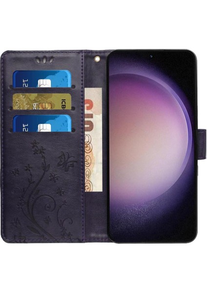 Samsung Galaxy S23 Fe Kickstand Pu Deri Bilek Kayışı Kart Için Filp Durumda (Yurt Dışından)