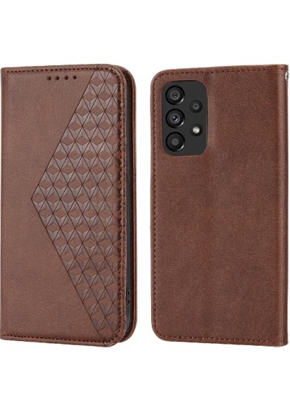 Samsung Galaxy A73 5g Için Flip Case Standı Eşkenar Dörtgen Şekli Cüzdan El Kayışı (Yurt Dışından)
