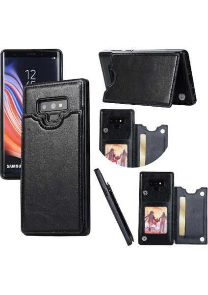 Kart Tutucu Kickstand ile Samsung Galaxy Note9 Pu Deri Için Cüzdan Kılıf (Yurt Dışından)