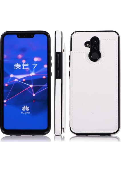 Manyi Mall Cüzdan Kılıf Huawei Mate 20 Lite Için Kickstand Pu Deri Kart Yuvaları Çift (Yurt Dışından)