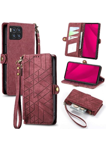 T-Mobile Revvl 7 Pro 5g Için Flip Case Darbeye Deri Kılıf Kapak Çevirin (Yurt Dışından)