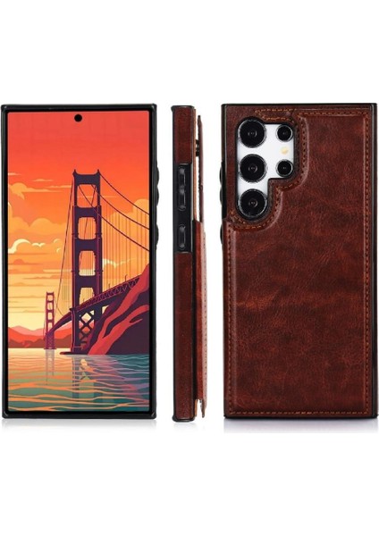 Samsung Galaxy S24 Ultra Kart Yuvaları Için Cüzdan Kılıf Pu Deri Çift (Yurt Dışından) fırsatları