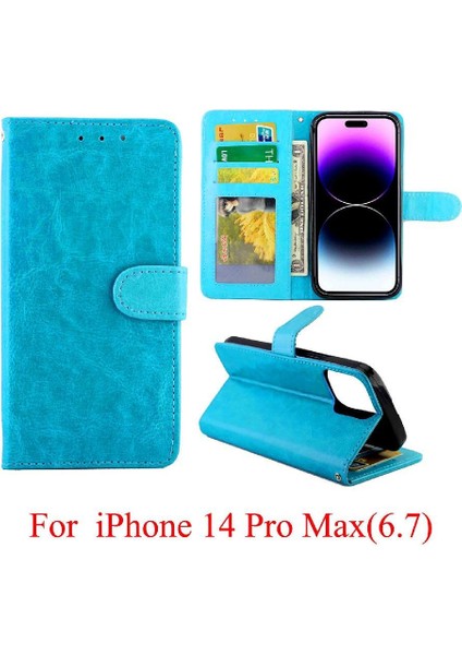 IPhone 14 Için Flip Case Pro Max Darbeye Manyetik Kapatma Pu Deri (Yurt Dışından)