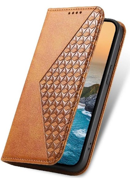 Realme 11 Pro Için Flip Case Standı El Kayışı Eşkenar Dörtgen Şekli Günlük Kullanım Cüzdan (Yurt Dışından)