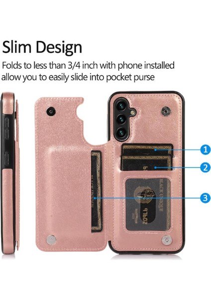 Kart Tutucu Kickstand Çift ile Samsung Galaxy S23 Fe 5g Için Cüzdan Kılıf (Yurt Dışından) modelleri