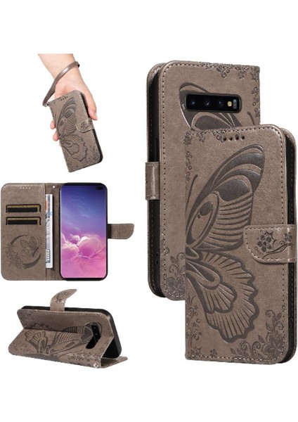 Samsung Galaxy S10 Artı Kredi ile Ayrılabilir El Kayışı Için Flip Case (Yurt Dışından)