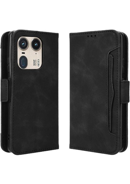 Motorola Moto X50 Deri Cüzdan Kapak Manyetik Kapatma Kartı Için Kılıf (Yurt Dışından)