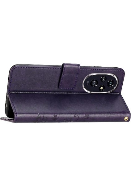 Onur Için Flip Case 200 Pro Bilek Kayışı Manyetik Kapatma Kart Tutucu Pu (Yurt Dışından)