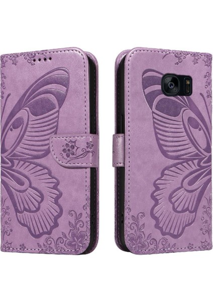 Samsung Galaxy S7 Kenar Yüksek Kaliteli Deri Kredi Kartı ile Flip Case (Yurt Dışından)