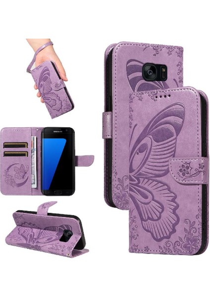 Samsung Galaxy S7 Kenar Yüksek Kaliteli Deri Kredi Kartı ile Flip Case (Yurt Dışından)