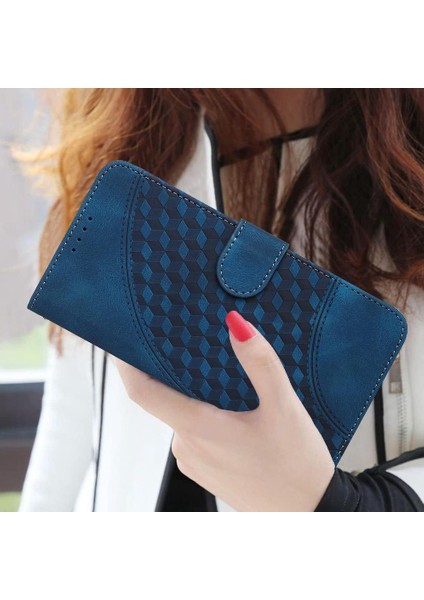 Xiaomi Poco F6 Için Flip Case Pu Deri Kapak Çevirin Geometrik Desen Kartı (Yurt Dışından)
