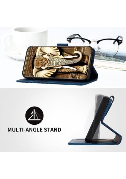 Xiaomi Poco F6 Için Flip Case Pu Deri Kapak Çevirin Geometrik Desen Kartı (Yurt Dışından)