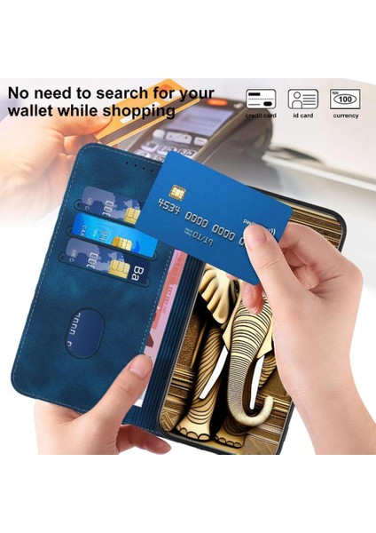 Xiaomi Poco F6 Için Flip Case Pu Deri Kapak Çevirin Geometrik Desen Kartı (Yurt Dışından)