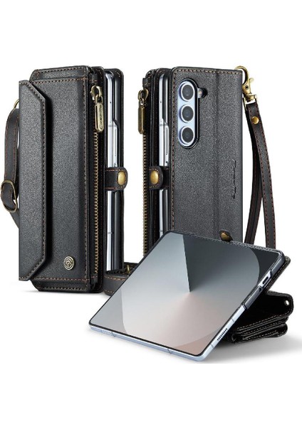 Samsung Galaxy Z Için Crossbody Durumda Kat 6 5g Kılıf Cüzdan Rfıd Engelleme (Yurt Dışından)