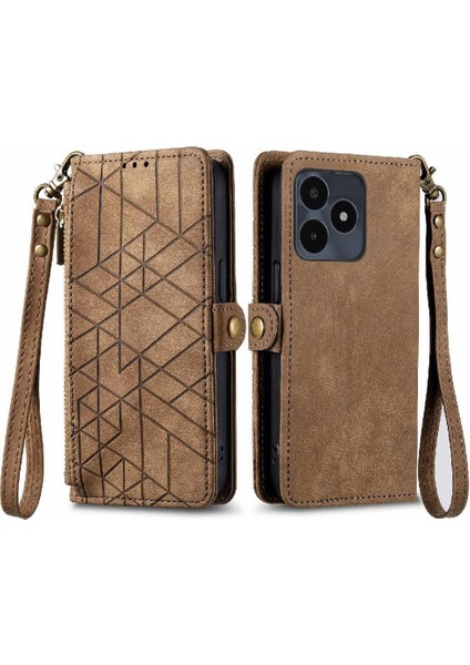 Realme Not 50 Için Flip Case Basit Iş Darbeye Kapak Kapak Cüzdan (Yurt Dışından)