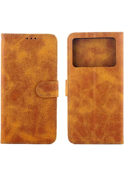 Xiaomi Poco X6 Pro Için Filp Durumda Tam Koruma Kartı Tutucu Kickstand Pu (Yurt Dışından)