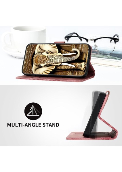 Xiaomi Poco F6 Için Flip Case Pu Deri Kapak Çevirin Geometrik Desen Kartı (Yurt Dışından)