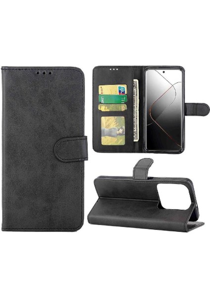 Xiaomi 14 Pro Pu Deri Manyetik Kapatma Kickstand Kart Için Filp Durumda (Yurt Dışından)
