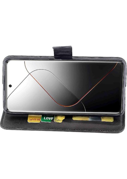 Xiaomi 14 Pro Pu Deri Manyetik Kapatma Kickstand Kart Için Filp Durumda (Yurt Dışından)
