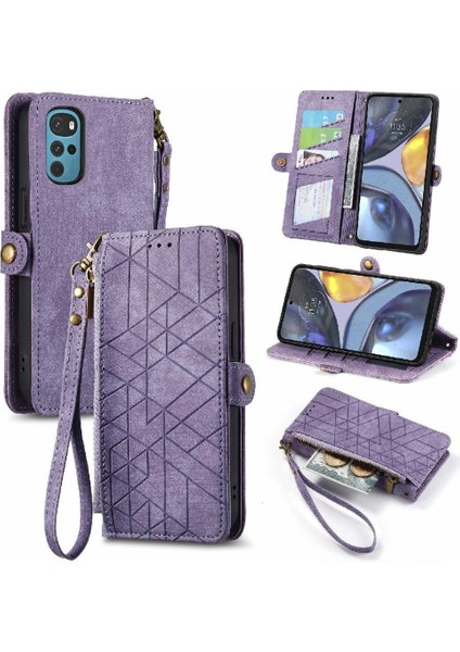 Motorola Moto G22 Flip Kapak Için Flip Case Basit Iş Darbeye (Yurt Dışından)