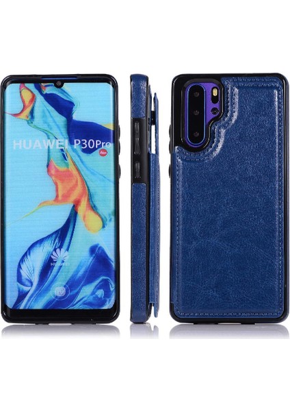 Huawei P30 Pro Kart Yuvaları Için Cüzdan Kılıf Kickstand Çift Manyetik Toka (Yurt Dışından)