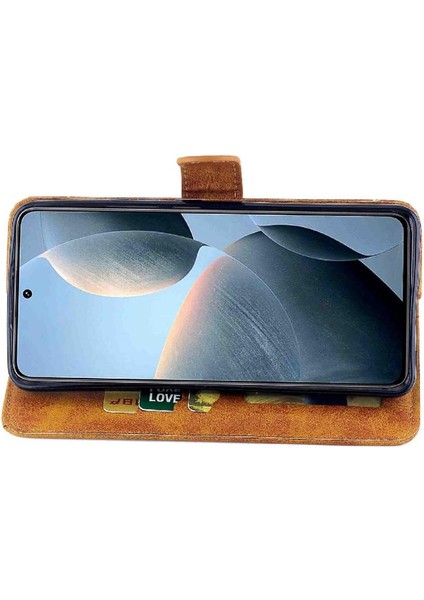 Xiaomi Poco X6 Pro Için Filp Durumda Tam Koruma Kartı Tutucu Kickstand Pu (Yurt Dışından)