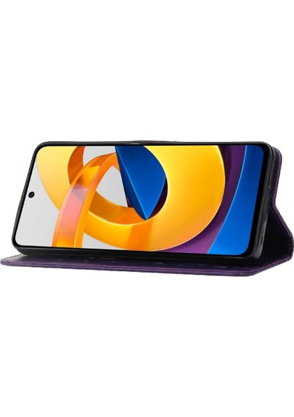 Xiaomi Poco X4 Pro 5g Için Filp Durumda Bilek Kayışı Manyetik Kapatma Kickstand (Yurt Dışından)