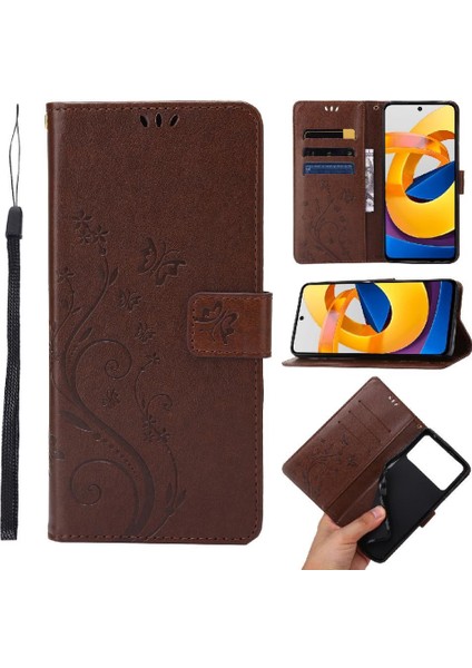 Xiaomi Poco X4 Pro 5g Için Filp Durumda Bilek Kayışı Manyetik Kapatma Kickstand (Yurt Dışından)