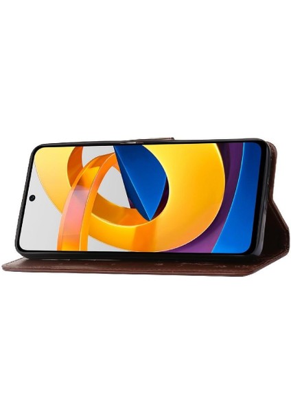 Xiaomi Poco X4 Pro 5g Için Filp Durumda Bilek Kayışı Manyetik Kapatma Kickstand (Yurt Dışından)