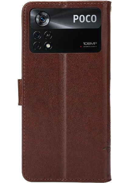 Xiaomi Poco X4 Pro 5g Için Filp Durumda Bilek Kayışı Manyetik Kapatma Kickstand (Yurt Dışından)