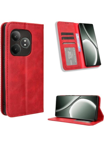 Realme Gt Neo 6 Manyetik Kapatma Cüzdan Pu Deri Için Kılıf (Yurt Dışından)