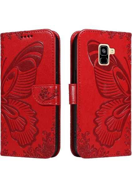 Samsung Galaxy A8 2018 Için Flip Case Kredi ile Ayrılabilir El Kayışı (Yurt Dışından)