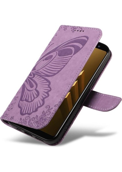 Samsung Galaxy A8 2018 Için Flip Case Kredi ile Ayrılabilir El Kayışı (Yurt Dışından)