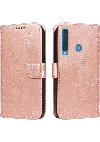 Samsung Galaxy A9 2018 Ayrılabilir El Kayışı Kabartmalı Yüksek Flip Case (Yurt Dışından)