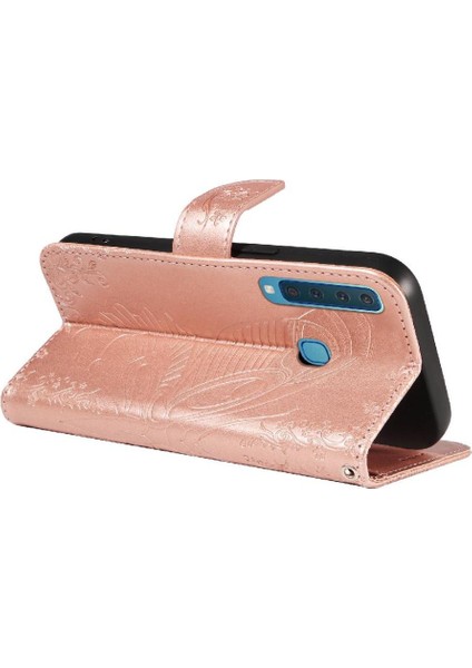 Samsung Galaxy A9 2018 Ayrılabilir El Kayışı Kabartmalı Yüksek Flip Case (Yurt Dışından)
