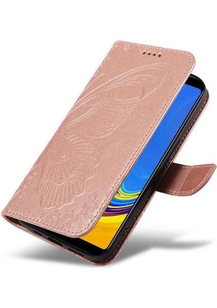 Samsung Galaxy A9 2018 Ayrılabilir El Kayışı Kabartmalı Yüksek Flip Case (Yurt Dışından)