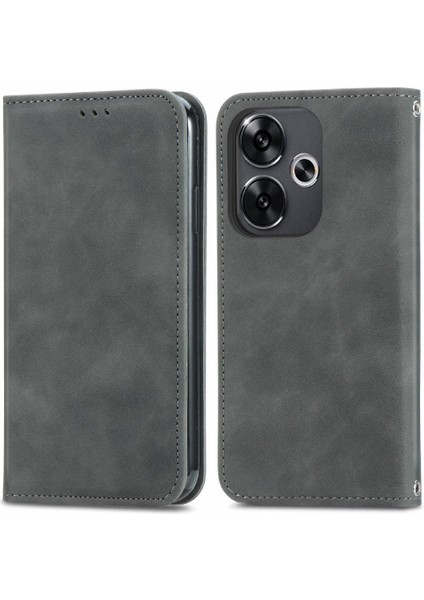 Xiaomi Poco F6 Deri Kılıf Için Flip Case Cüzdan Kapak Kapak Basit (Yurt Dışından)