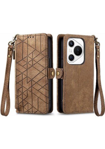 Huawei Pura 70 Için Flip Case Deri Kılıf Kapak Basit Iş (Yurt Dışından)