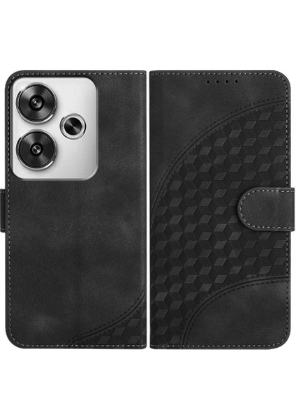 Xiaomi Poco F6 Için Flip Case Pu Deri Kapak Çevirin Geometrik Desen Kartı (Yurt Dışından)