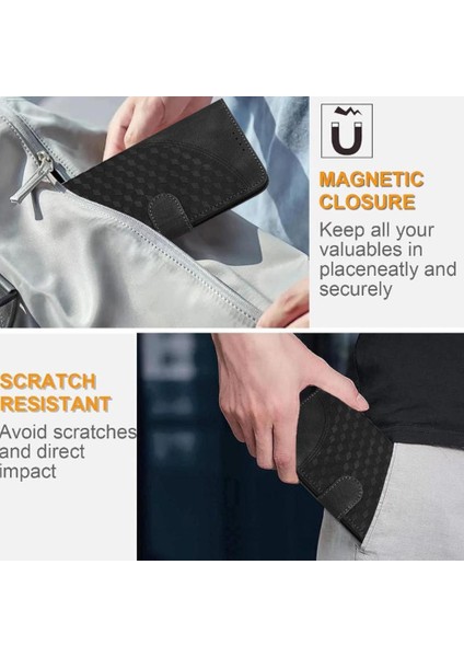 Xiaomi Poco F6 Için Flip Case Pu Deri Kapak Çevirin Geometrik Desen Kartı (Yurt Dışından)